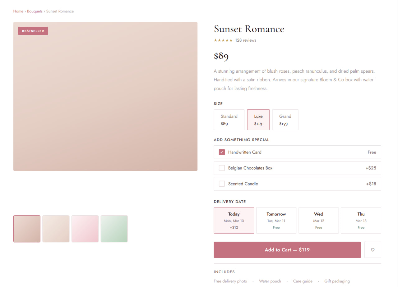 Bloom & Co — Футер з інфо доставки, нагодами та способами оплати