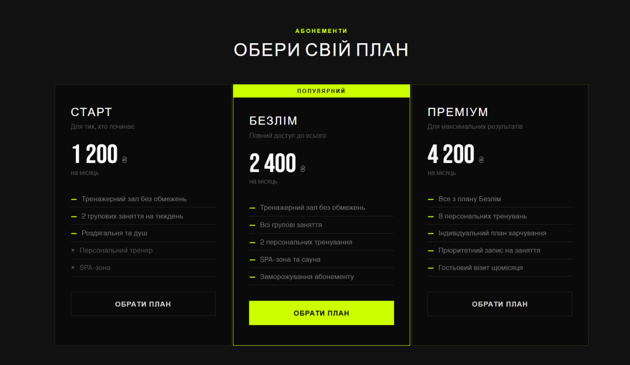 FitZone — Абонементи з порівнянням цін