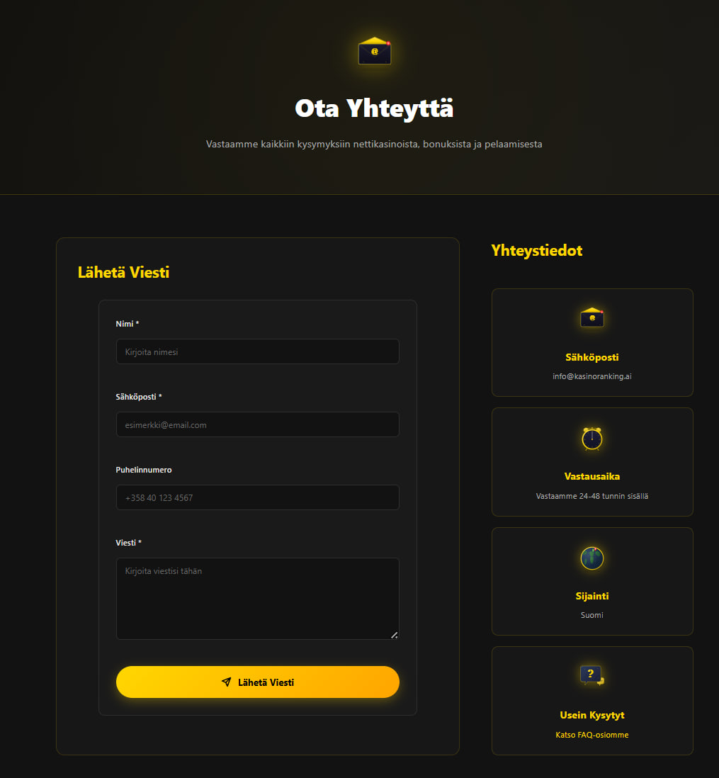 KasinoRanking.ai — Футер з категоріями, відповідальною грою та посиланнями